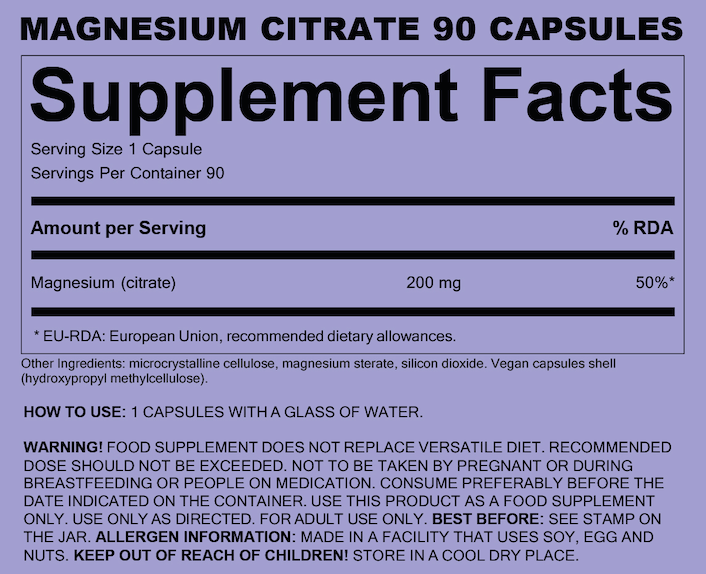 ZNUTRITION MAGNESIUM CITRATE (90 TABS)